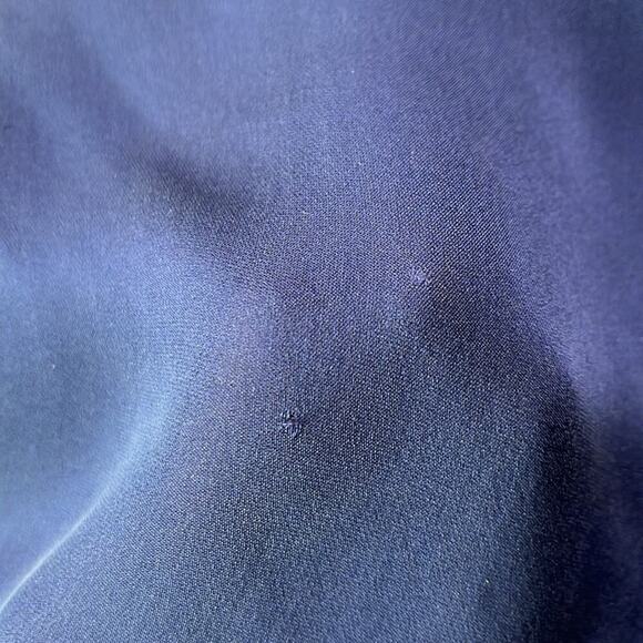 Ralph Lauren Blue Asymmetrical Hanky Hem V-Neck Silk Dress - Picture 10 of 10